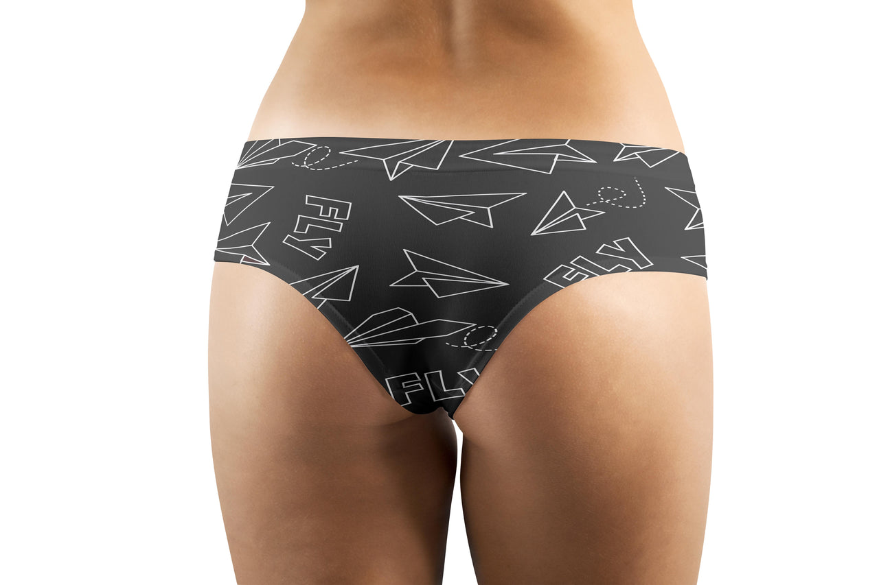 Paper Airplane & Fly (Gray) Designed Women Panties & Shorts