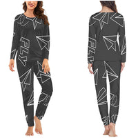 Thumbnail for Paper Airplane & Fly (Gray) Designed Pijamas
