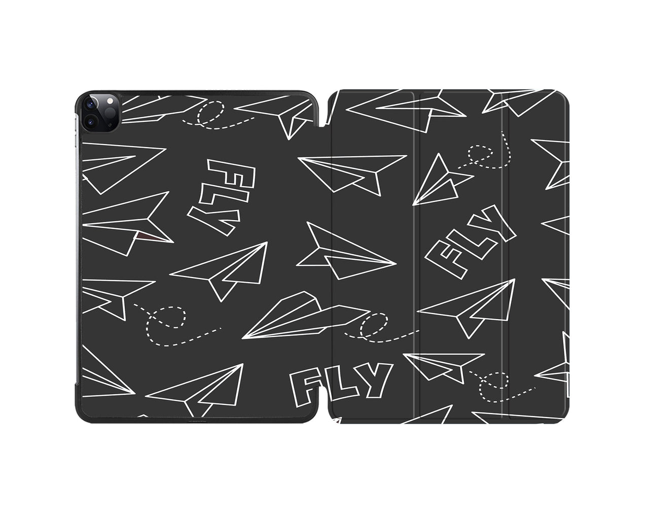 Paper Airplane & Fly (Gray) Designed iPad Cases