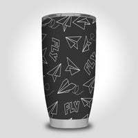 Thumbnail for Paper Airplane & Fly (Gray) Designed Tumbler Travel Mugs