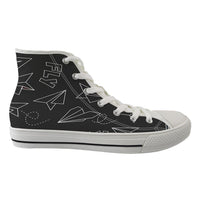 Thumbnail for Paper Airplane & Fly (Gray) Designed Long Canvas Shoes (Men)
