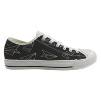 Thumbnail for Paper Airplane & Fly (Gray) Designed Canvas Shoes (Women)