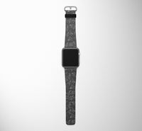 Thumbnail for Paper Airplane & Fly (Gray) Designed Leather Apple Watch Straps