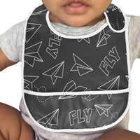Thumbnail for Paper Airplane & Fly (Gray) Designed Baby Bib