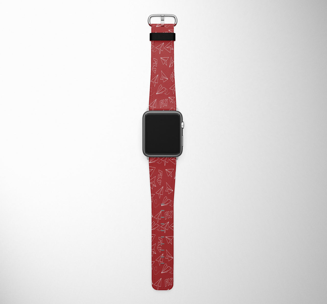 Paper Airplane & Fly (Red) Designed Leather Apple Watch Straps