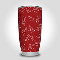 Thumbnail for Paper Airplane & Fly (Red) Designed Tumbler Travel Mugs