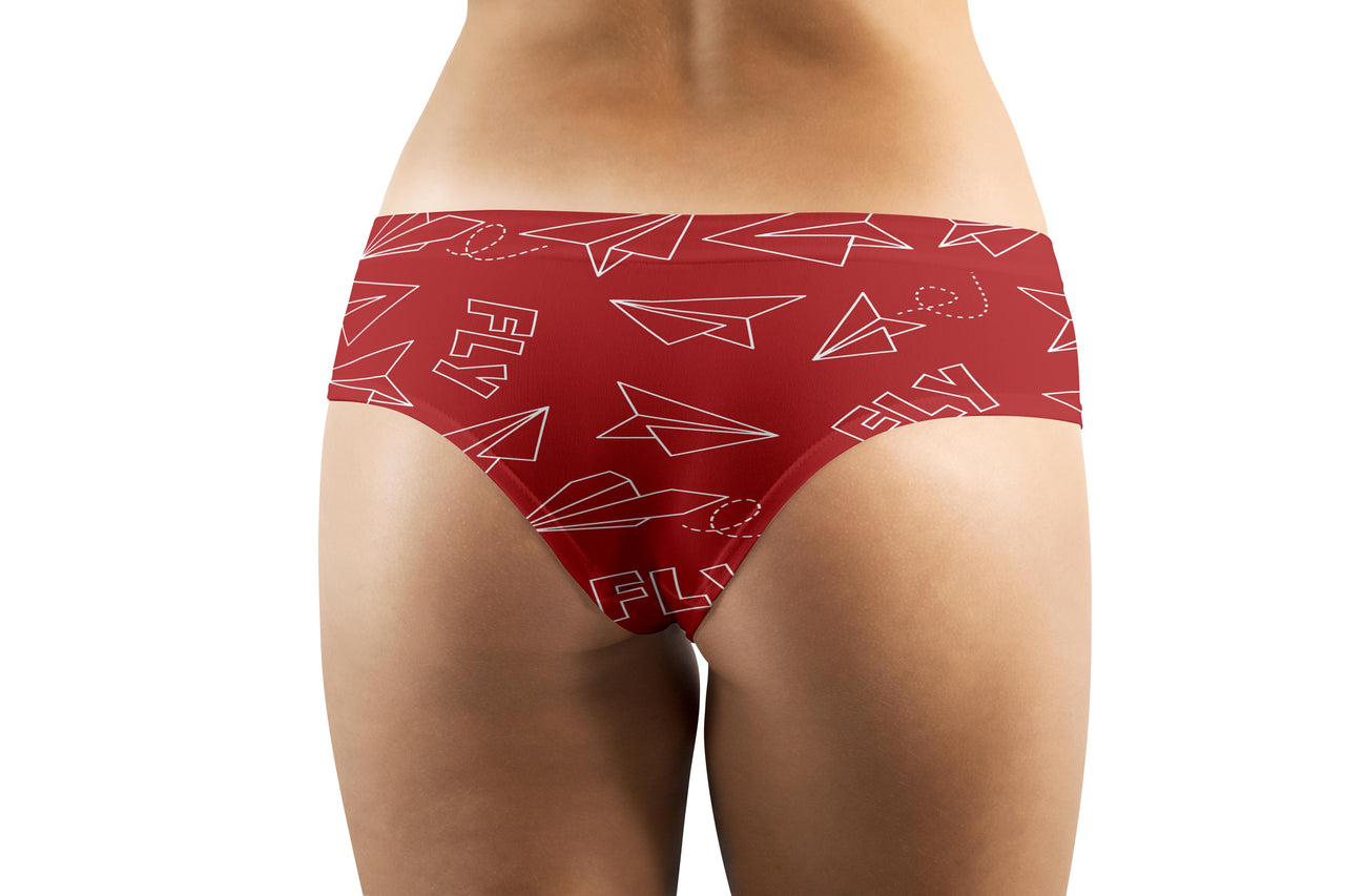 Paper Airplane & Fly (Red) Designed Women Panties & Shorts