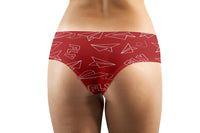 Thumbnail for Paper Airplane & Fly (Red) Designed Women Panties & Shorts