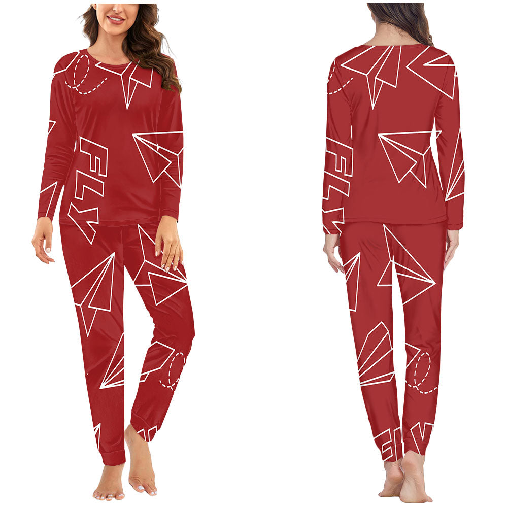 Paper Airplane & Fly (Red) Designed Women Pijamas