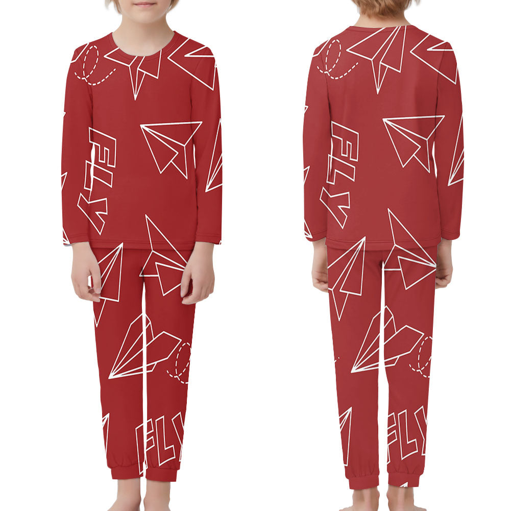 Paper Airplane & Fly (Red) Designed "Children" Pijamas