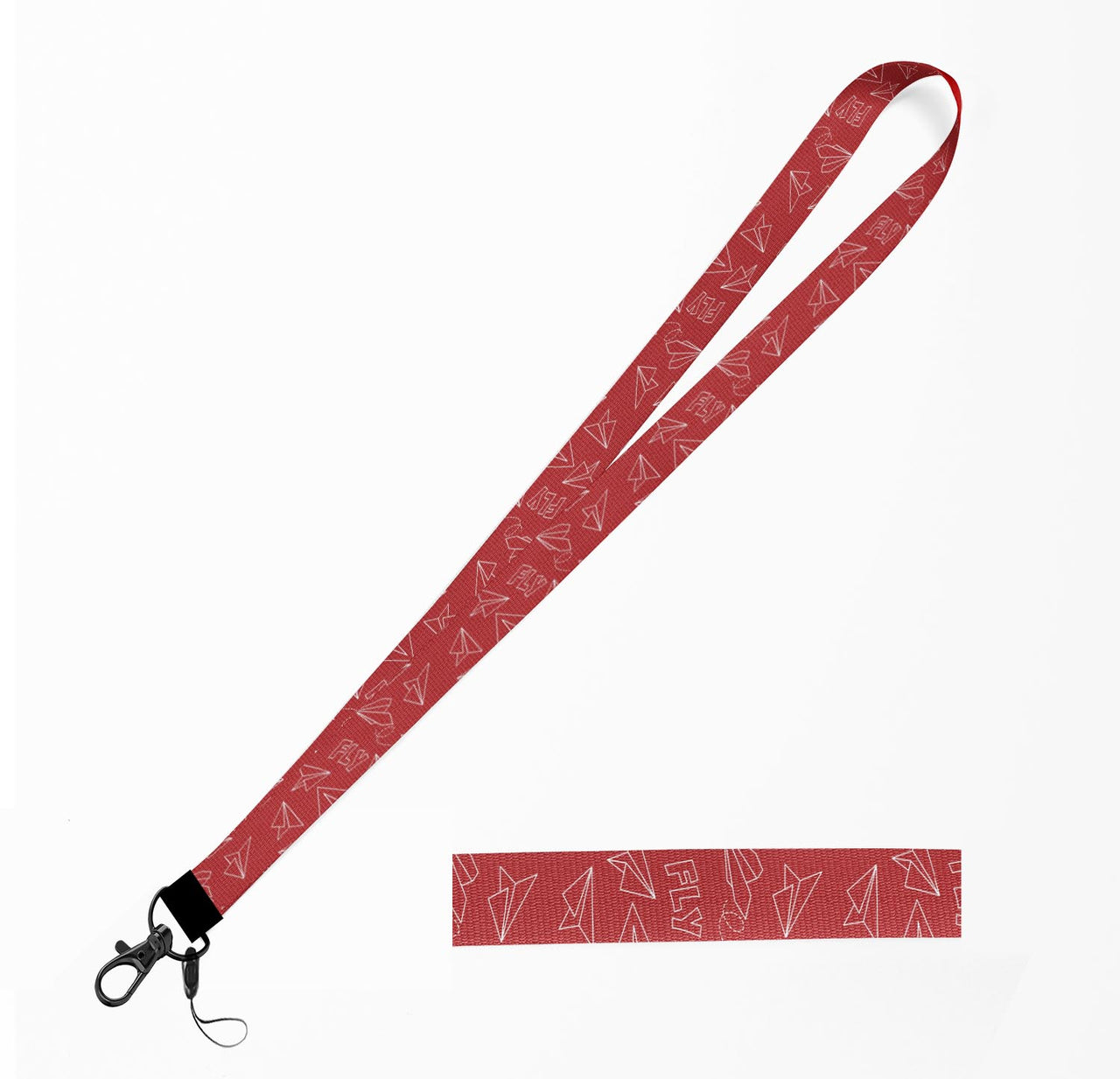 Paper Airplane & Fly (Red) Designed Lanyard & ID Holders