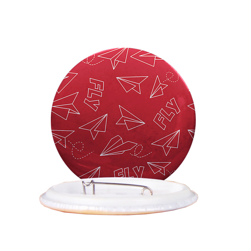 Paper Airplane & Fly (Red) Designed Pins