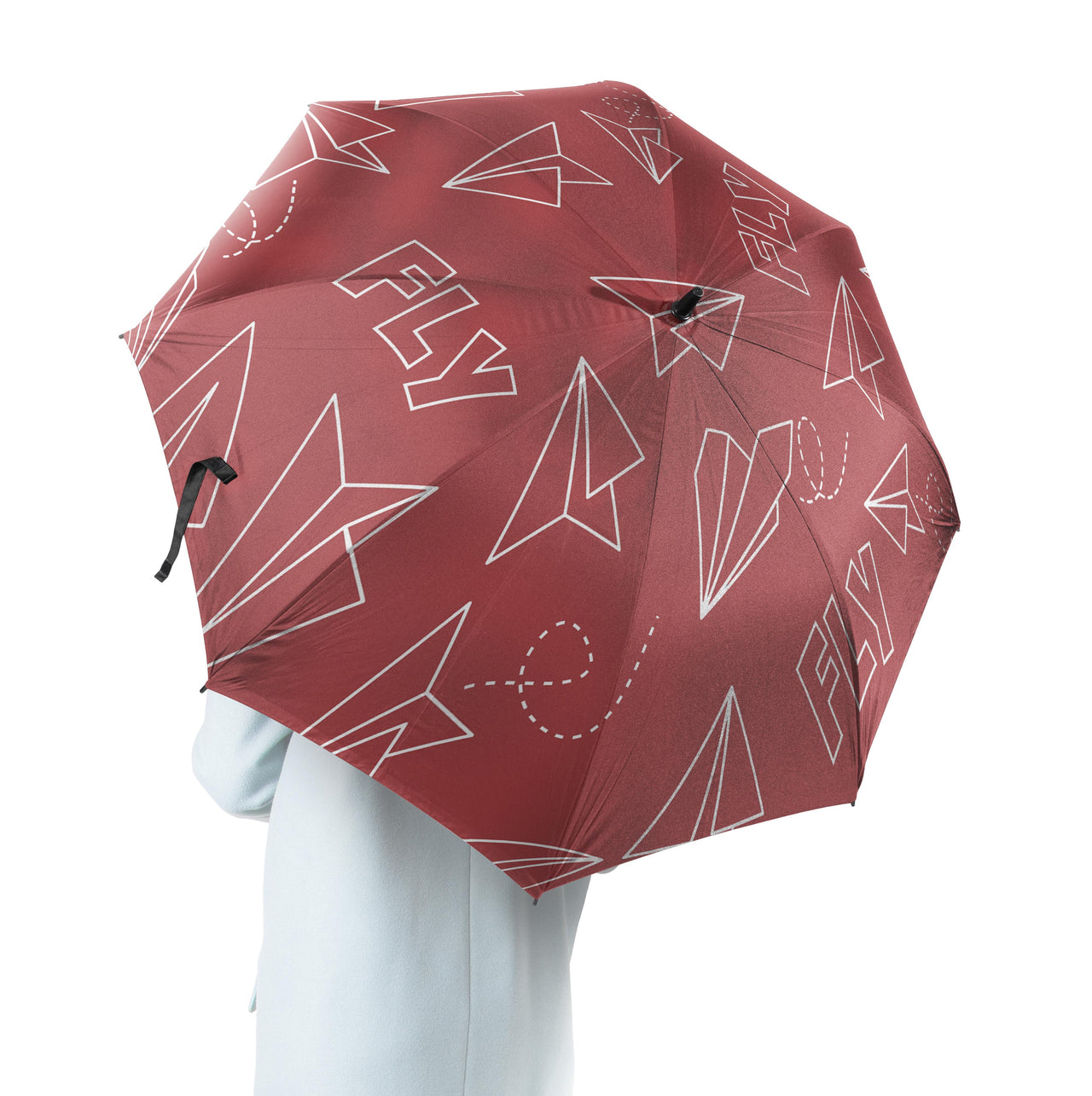 Paper Airplane & Fly (Red) Designed Umbrella