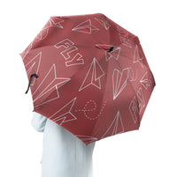 Thumbnail for Paper Airplane & Fly (Red) Designed Umbrella