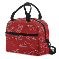 Thumbnail for Paper Airplane & Fly (Red) Designed Lunch Bags