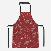Thumbnail for Paper Airplane & Fly (Red) Designed Kitchen Aprons