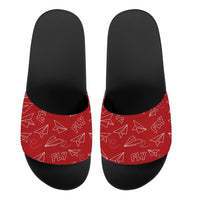Thumbnail for Paper Airplane & Fly (Red) Designed Sport Slippers