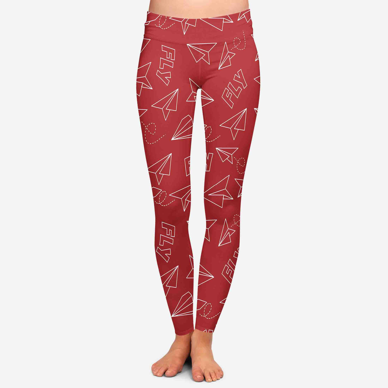 Paper Airplane & Fly (Red) Designed Women Leggins