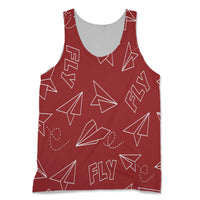 Thumbnail for Paper Airplane & Fly (Red) Designed 3D Tank Tops