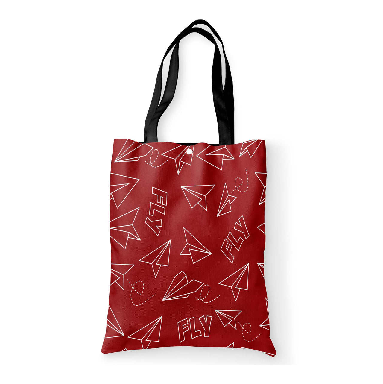 Paper Airplane & Fly (Red) Designed Tote Bags