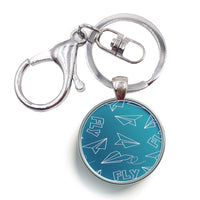 Thumbnail for Paper Airplane & Fly Designed Circle Key Chains