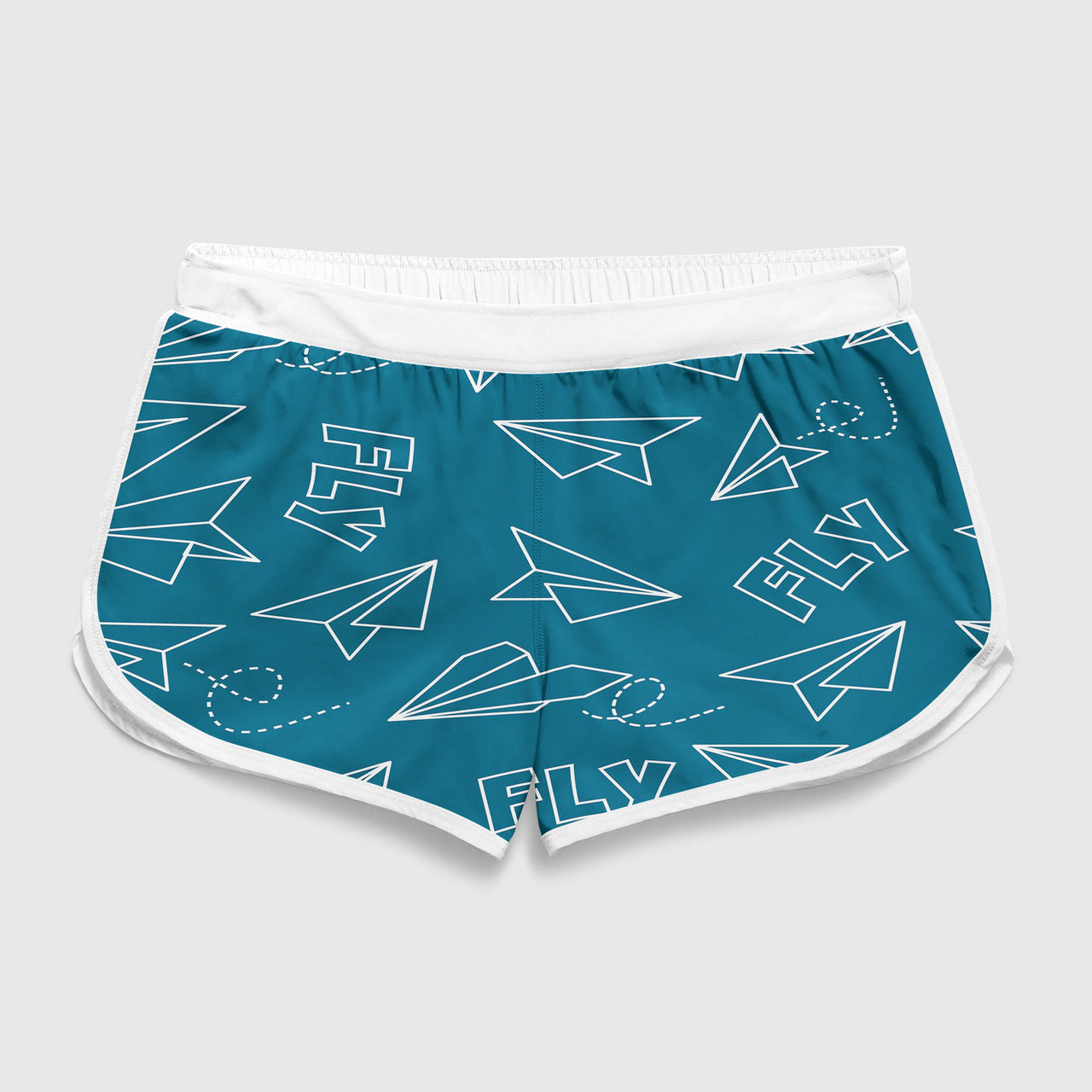 Paper Airplane & Fly (Blue) Designed Women Beach Style Shorts