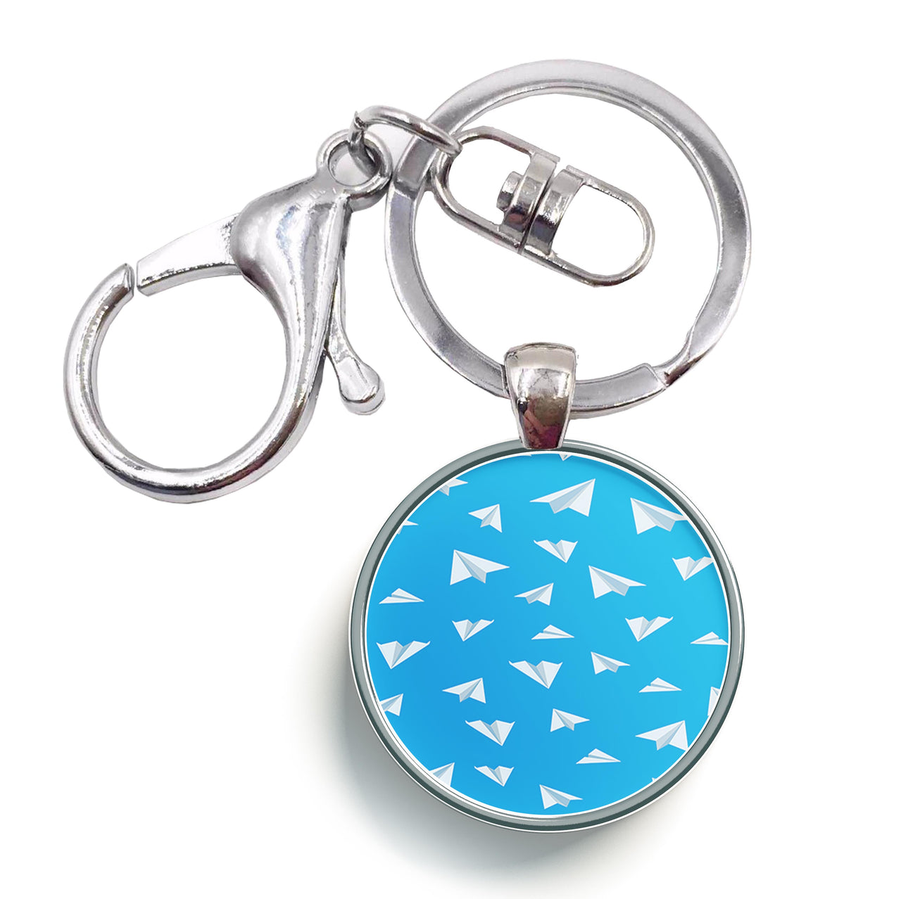 Paper Airplanes Designed Circle Key Chains