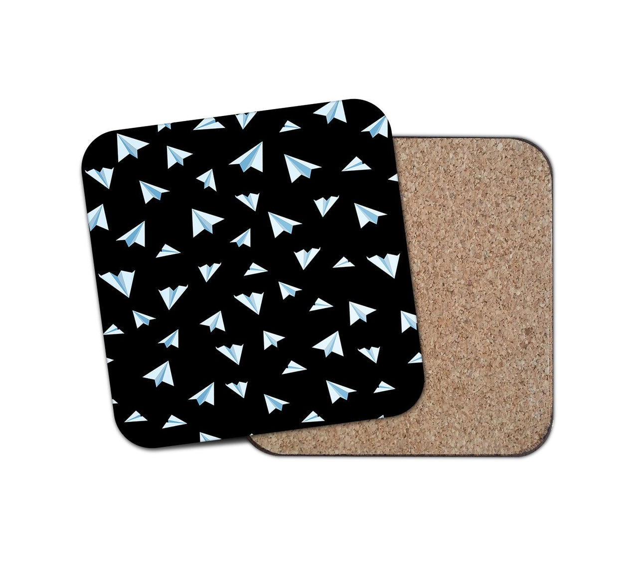 Paper Airplanes (Black) Designed Coasters