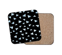 Thumbnail for Paper Airplanes (Black) Designed Coasters
