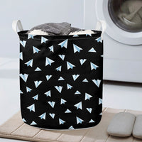 Thumbnail for Paper Airplanes (Black) Designed Laundry Baskets