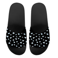 Thumbnail for Paper Airplanes (Black) Designed Sport Slippers