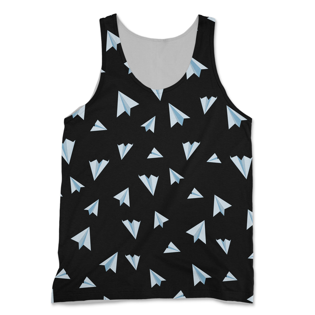 Paper Airplanes (Black) Designed 3D Tank Tops
