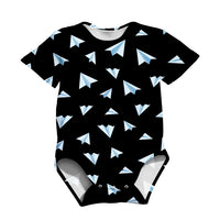 Thumbnail for Paper Airplanes (Black) Designed 3D Baby Bodysuits