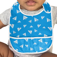 Thumbnail for Paper Airplanes (Blue) Designed Baby Bib
