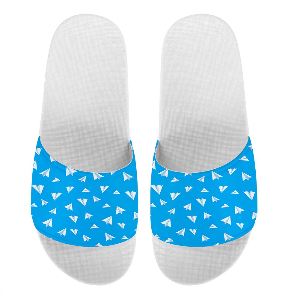 Paper Airplanes (Blue) Designed Sport Slippers
