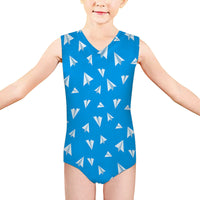 Thumbnail for Paper Airplanes (Blue) Designed Kids Swimsuit