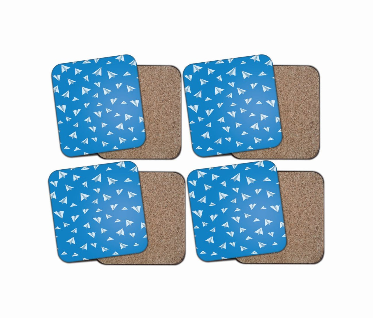 Paper Airplanes (Blue) Designed Coasters