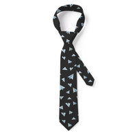 Thumbnail for Paper Airplanes (Gray) aviation design on premium silk blend tie.