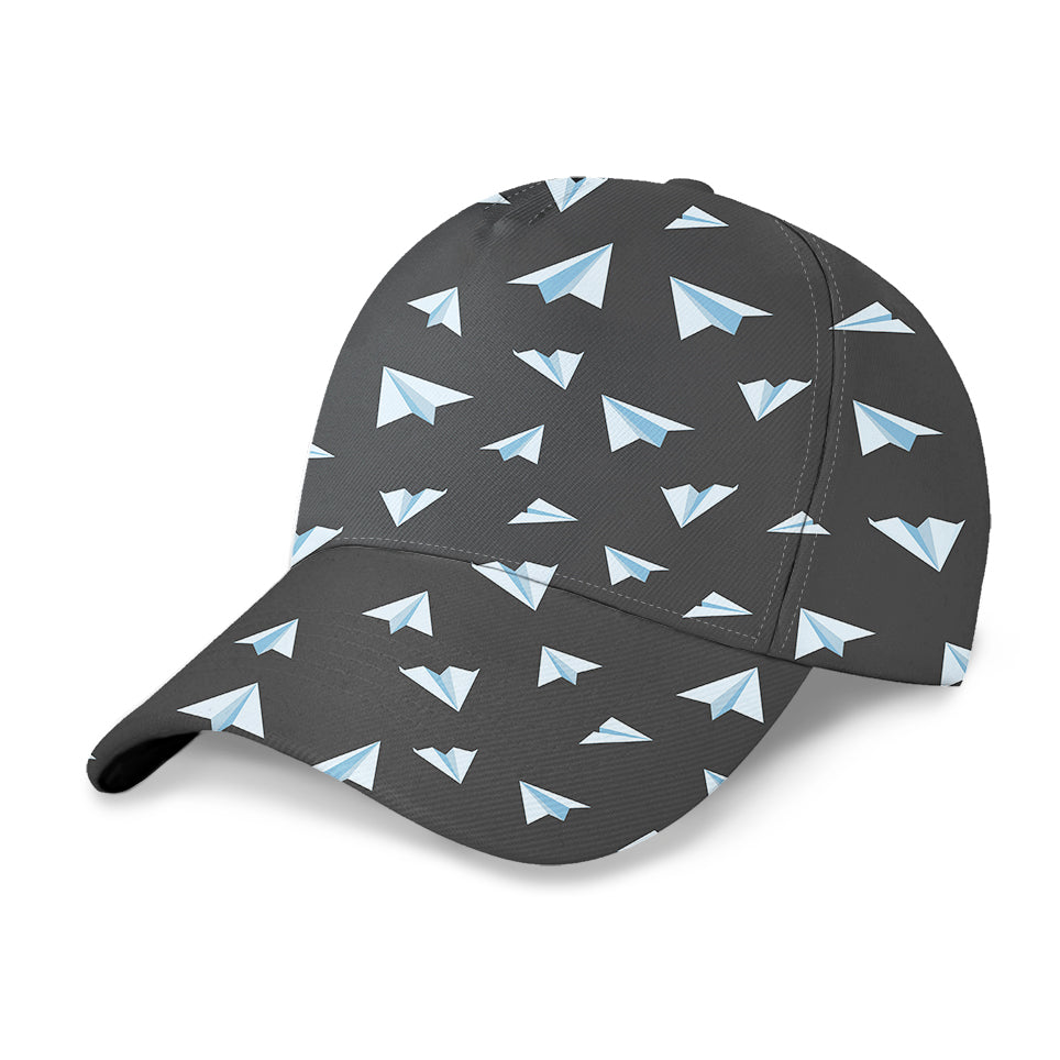 Paper Airplanes (Gray) Designed 3D Peaked Cap