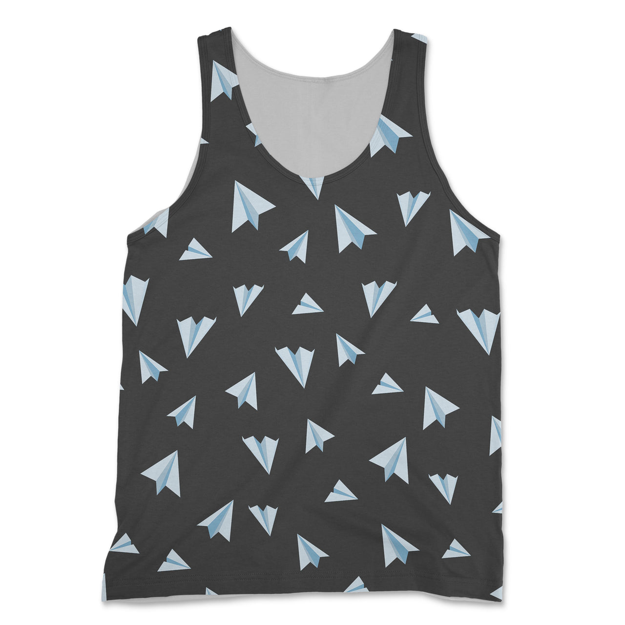 Paper Airplanes (Gray) Designed 3D Tank Tops