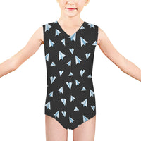 Thumbnail for Paper Airplanes (Gray) Designed Kids Swimsuit