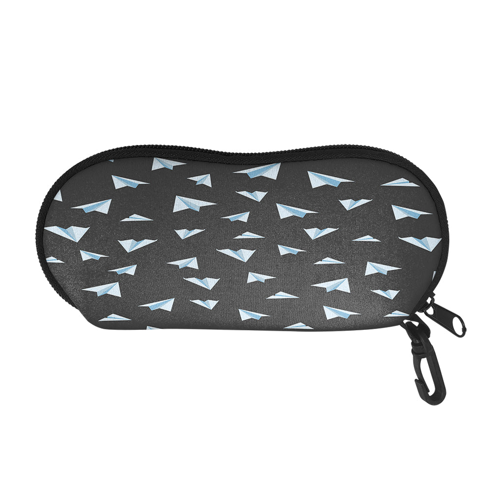 Paper Airplanes (Gray) Designed Glasses Bag