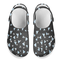 Thumbnail for Paper Airplanes (Gray) Designed Hole Shoes & Slippers (MEN)