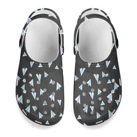 Thumbnail for Paper Airplanes (Gray) Designed Hole Shoes & Slippers (MEN)