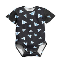 Thumbnail for Paper Airplanes (Gray) Designed 3D Baby Bodysuits