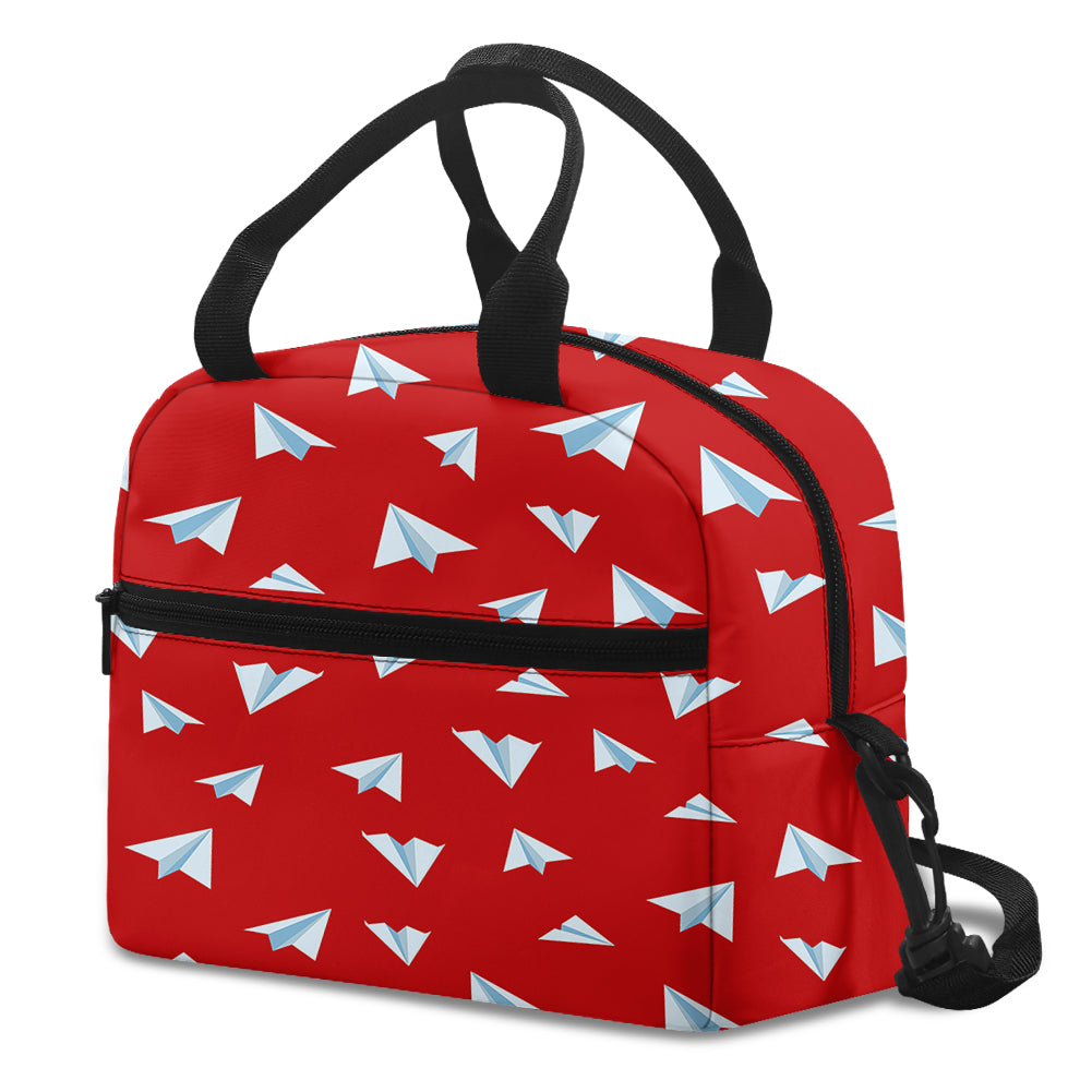 Paper Airplanes (Red) Designed Lunch Bags