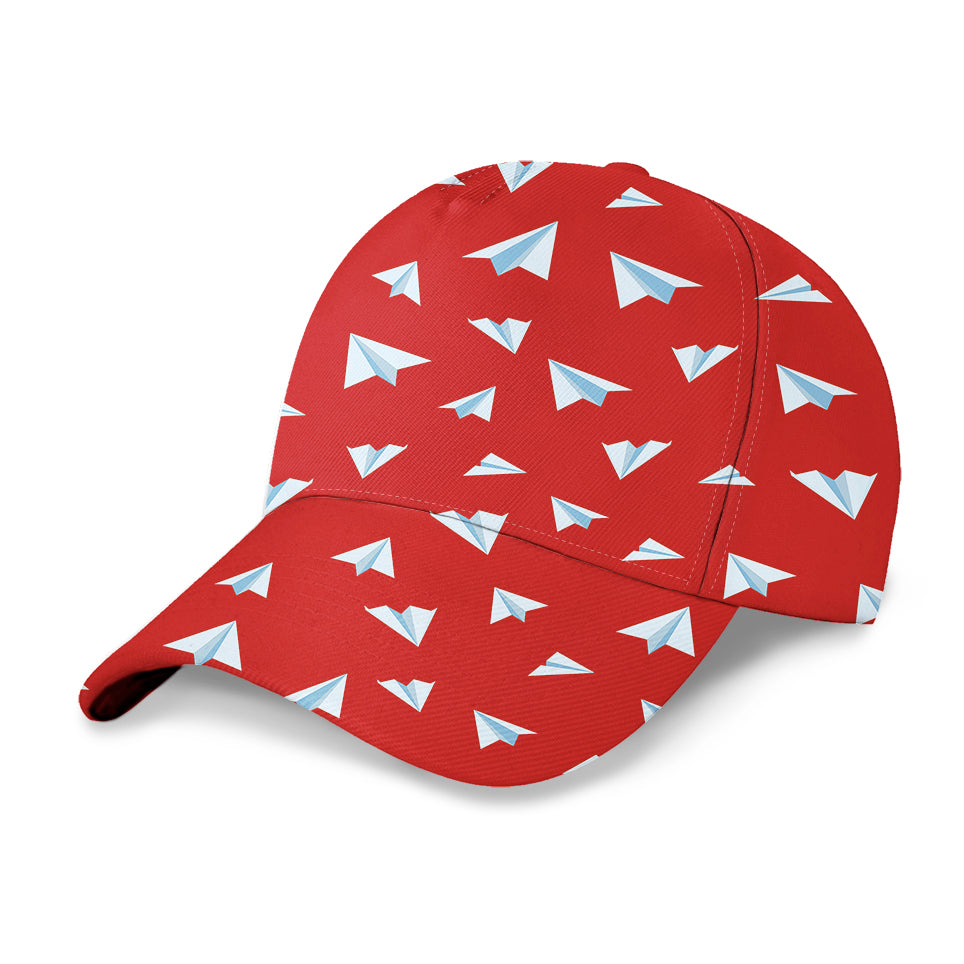 Paper Airplanes (Red) Designed 3D Peaked Cap