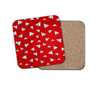 Thumbnail for Paper Airplanes (Red) Designed Coasters