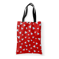 Thumbnail for Paper Airplanes (Red) Designed Tote Bags