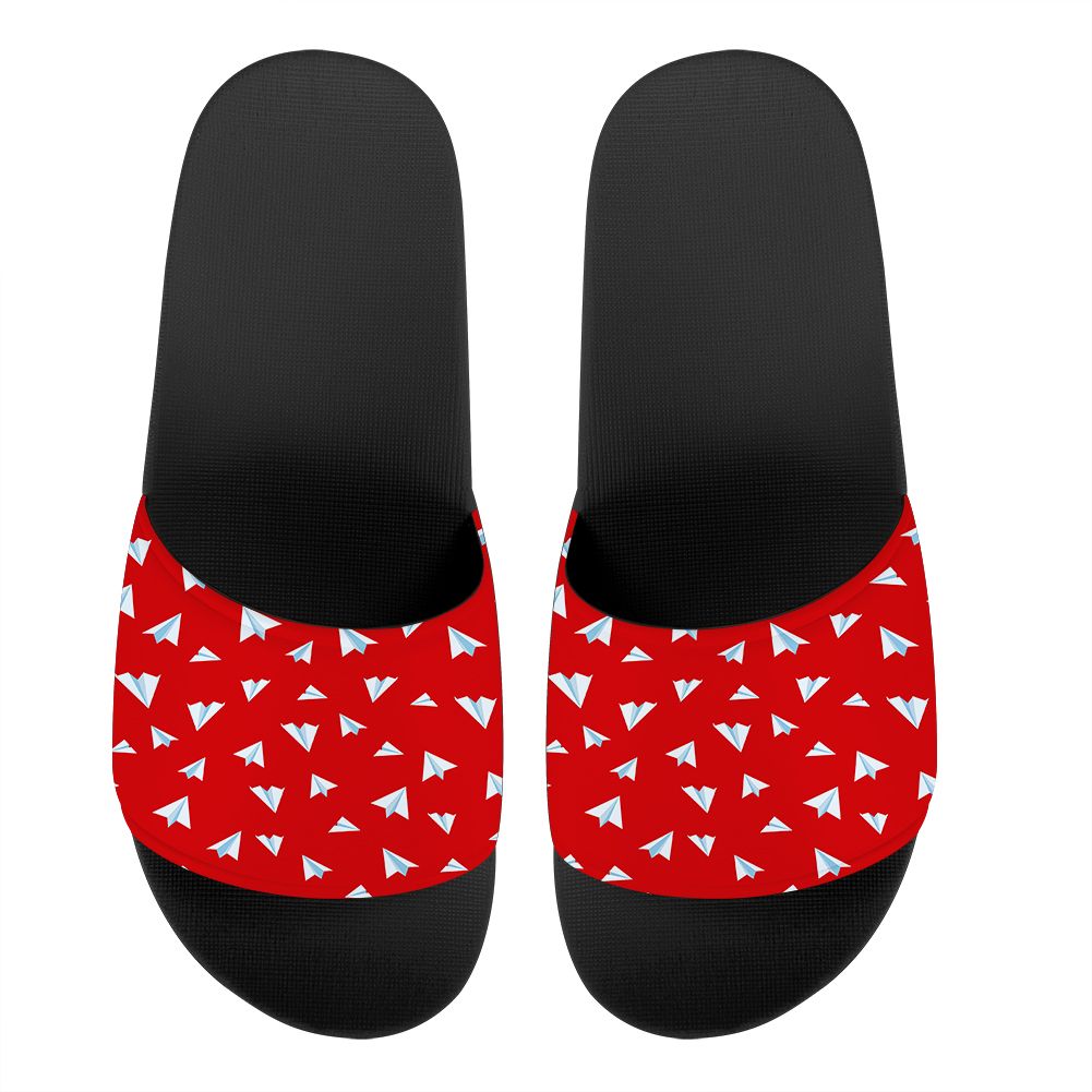 Paper Airplanes (Red) Designed Sport Slippers